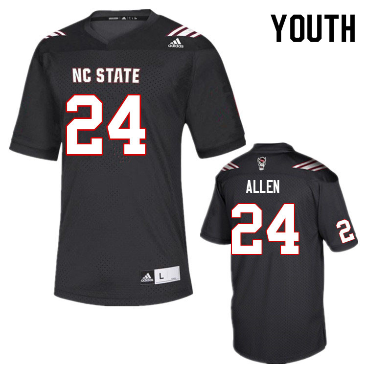 Youth #24 Michael Allen NC State Wolfpack College Football Jerseys Sale-Black - Click Image to Close